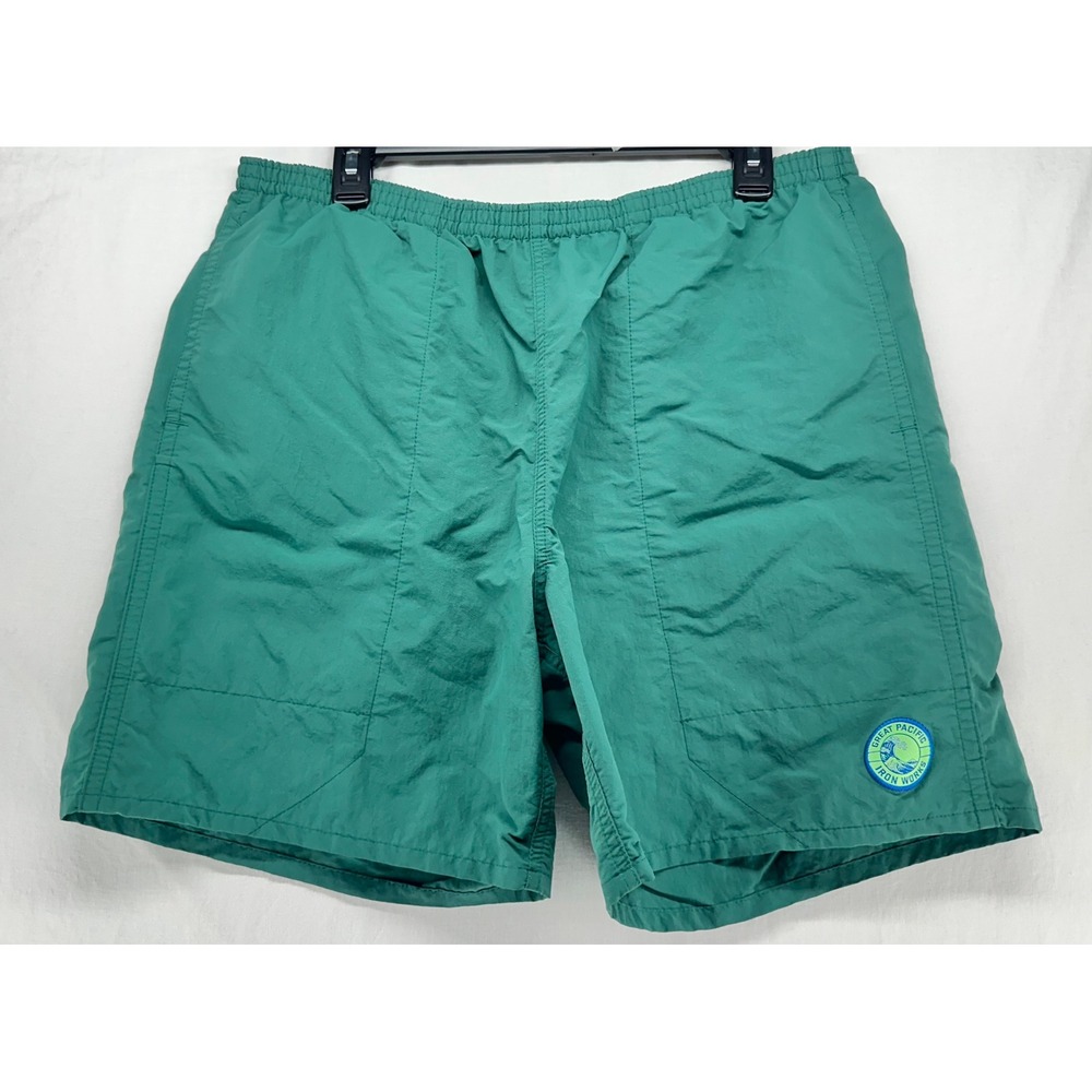 Patagonia Great Pacific Iron Works Baggies Shorts Mens Large Green Lined
